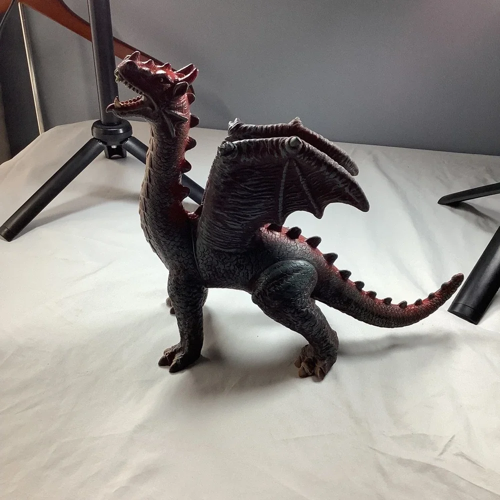 East Champ Inc Red Black Dragon Figure Mythical Fantasy Winged Beast Toy 12670